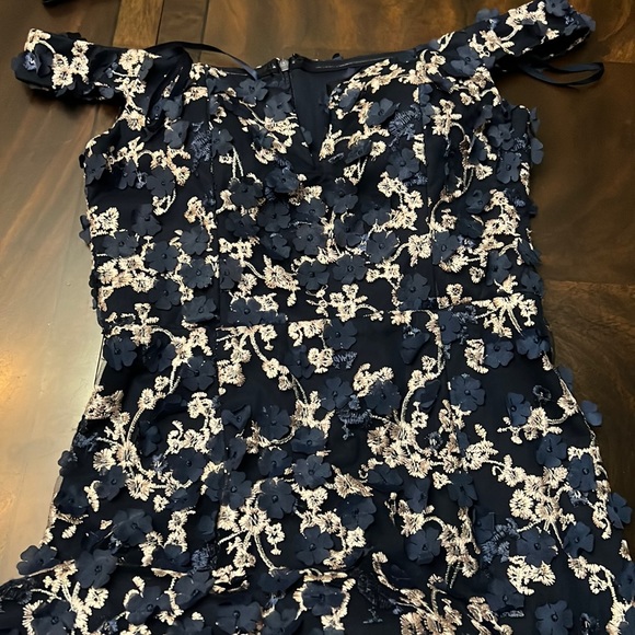 XSCAPE Off-the-Shoulder Embroidered Floral Lace Gown - Picture 10 of 17